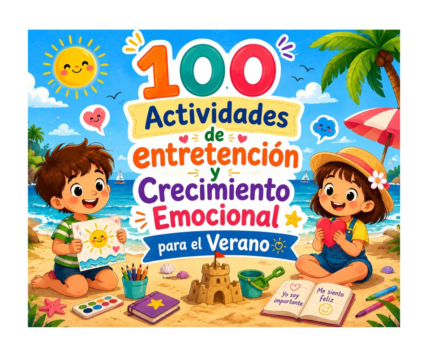 Portada del ebook 100 actividades y crecimiento emocional para el verano