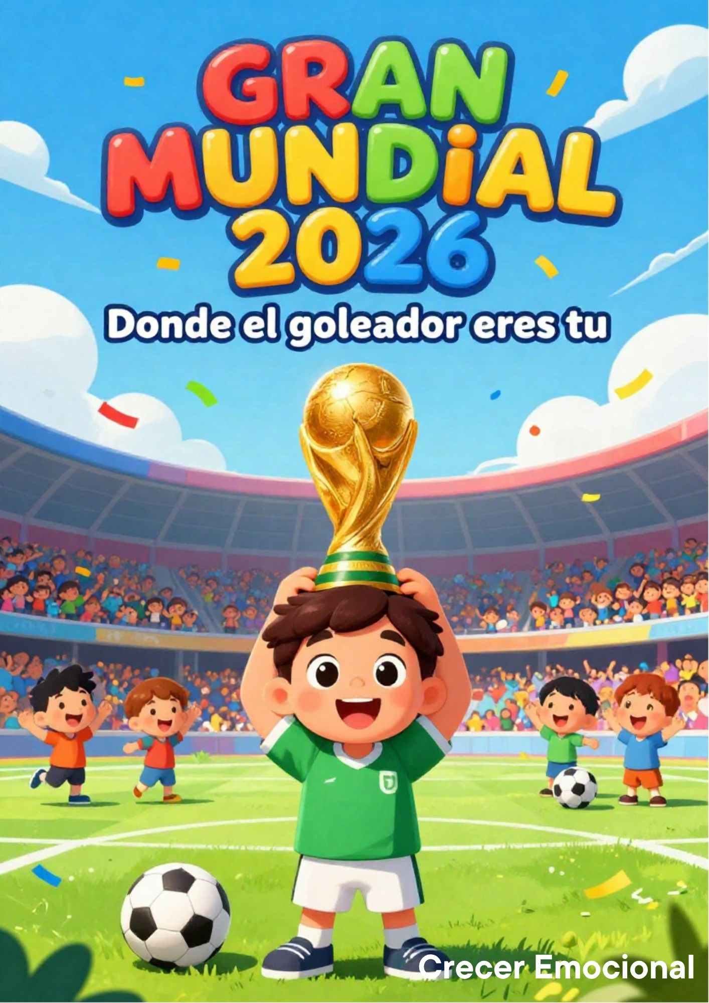 Portada del ebook Mundialero para colorear: creatividad, fútbol y valores
