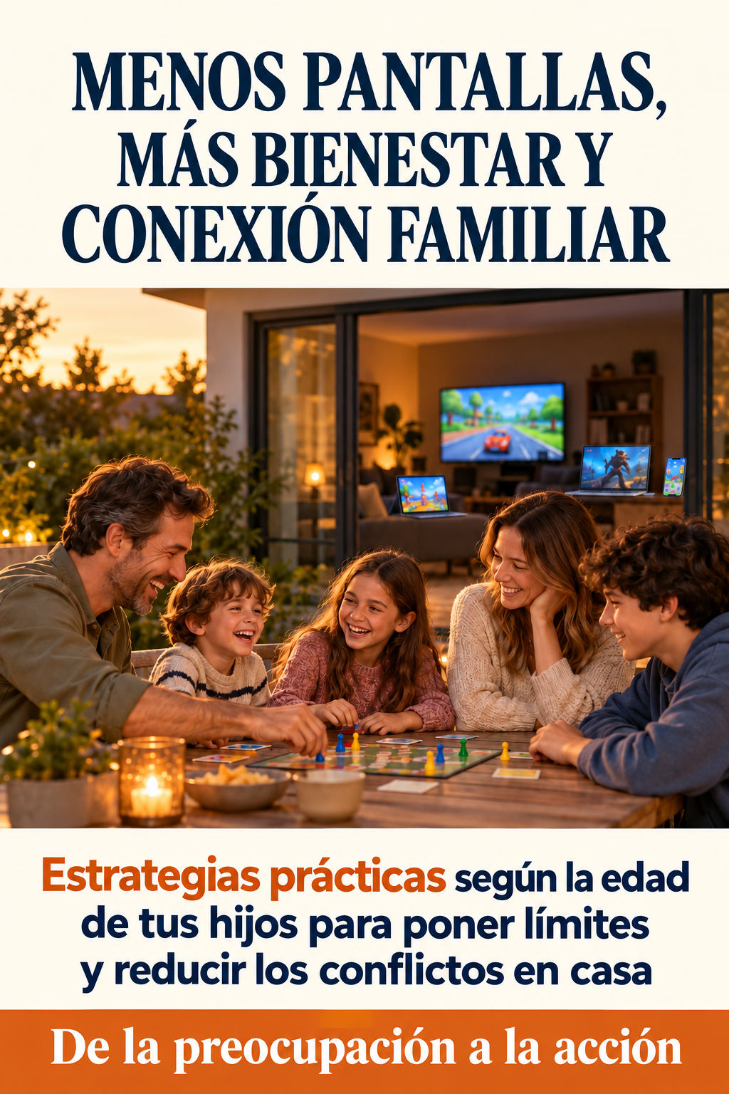 Portada del ebook Menos Pantallas, Más Bienestar y Conexión Familiar
